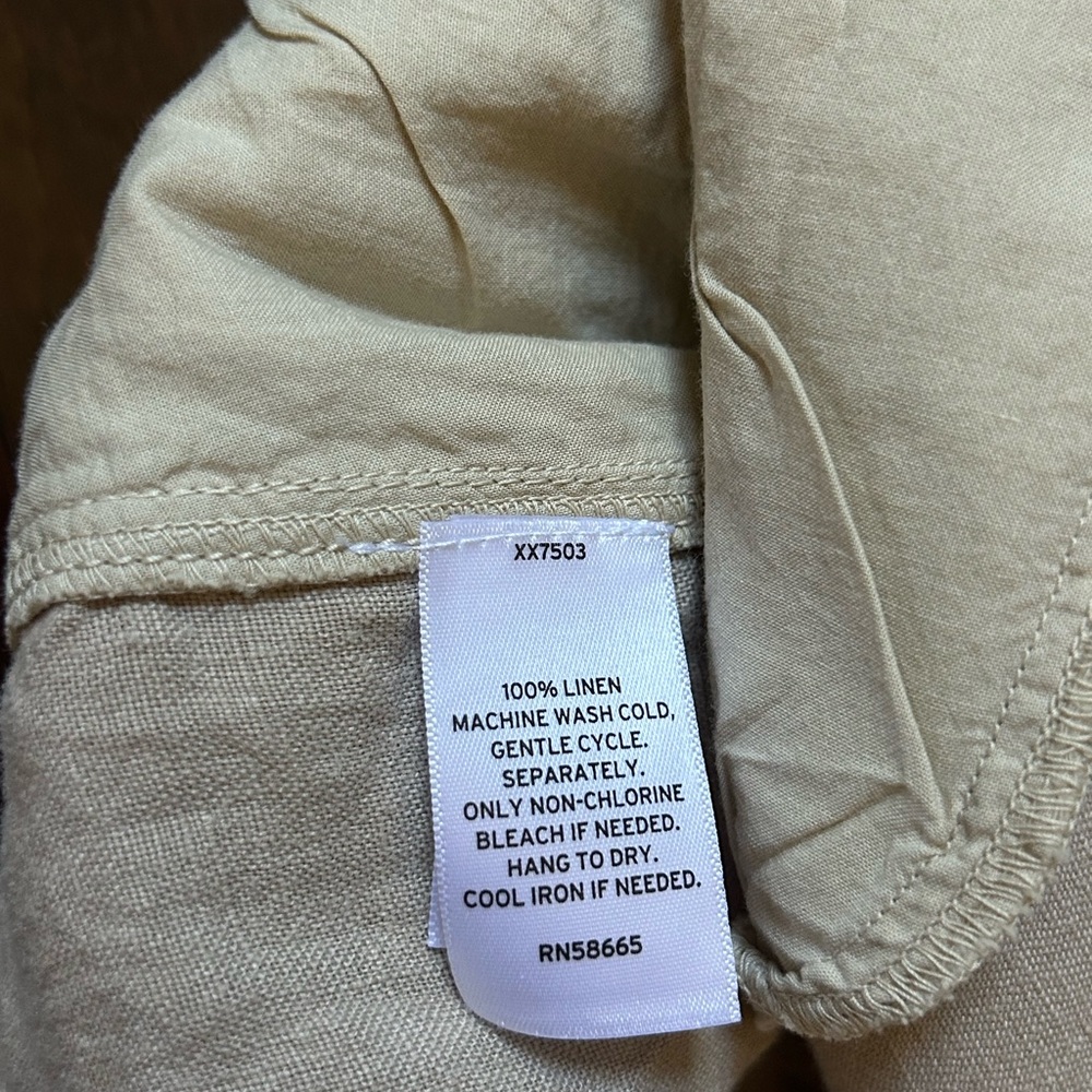 NWOT Caslon Drawstring Wide Leg Linen Cargo Pull On Pants W/ Pockets Tan Size S - Picture 10 of 11